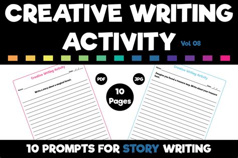 10 Creative Writing Prompts For Kids V08 Graphic By Saritakidobolt