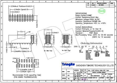 Female Header Socket Receptacle SHENZHEN TSINGRE TECHNOLOGY CO LTD