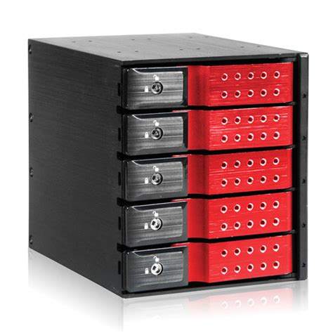 IStarUSA 3x 5 25 To 5x 3 5 Trayless SAS SATA BPN DE350SS RED