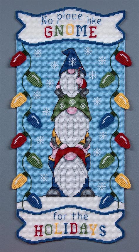 Gnome Cross Stitch Christmas Card