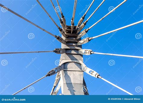 Modern Cable Bridge Pylon Stock Photo Image Of Pylon 45689306