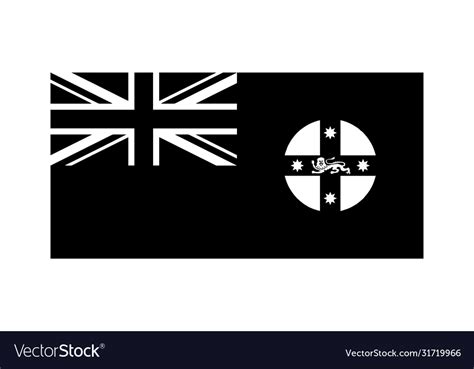 New south wales nsw state flag australia black Vector Image