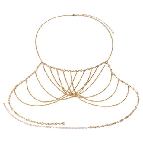 Cadena De Cuerpo De Moda Bikini Cadenas De Pecho Joyas Para El Cuerpo Disfraces De Verano Capa
