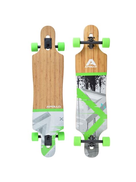 Apollo Twin Tip DT Longboard Upolu Bamboo in holz grün grau