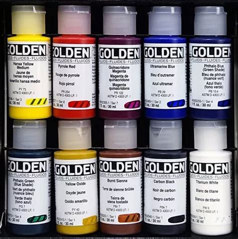 Set De Pinturas Acrílicas De 10 Piezas 30 Ml Golden Envío gratis