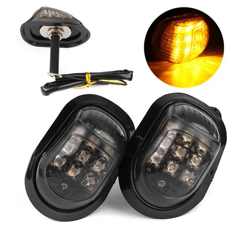 A Pair Universal Motorcycle Led Turn Signal Indicator Lights Amber Lamp