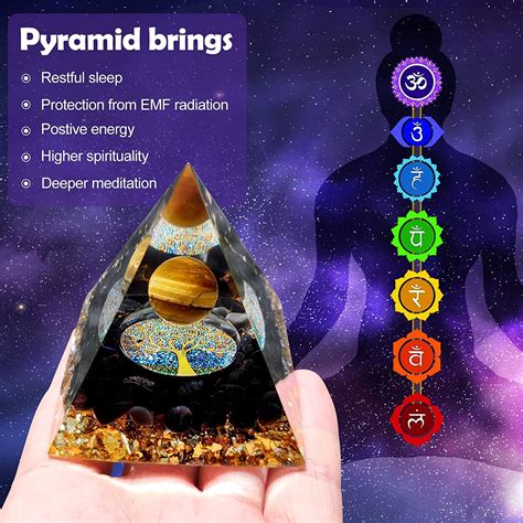 Crystal Pyramid Moonstone Crystal Ogan Chakra Energy Tower Positive