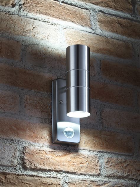 Auraglow Pir Motion Sensor Stainless Steel Up Down Outdoor Wall