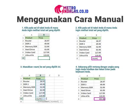 Cara Menjumlahkan Dengan Excel Studyhelp