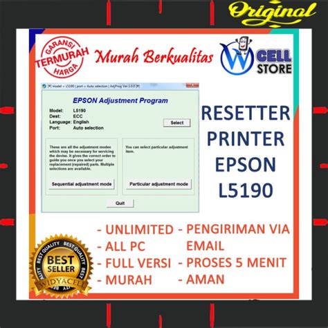 Jual Software Resetter Reset Reseter Printer Epson L Unlimited