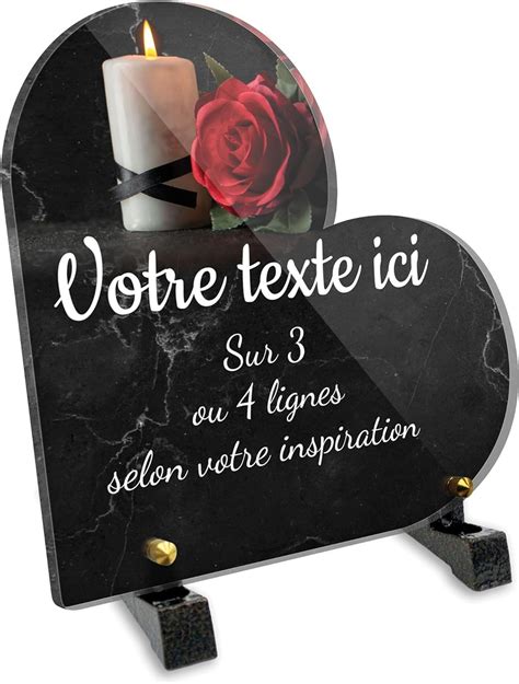 Plaque Fun Raire Coeur Personnalisable En Plexi Motif Bougie Et Rose