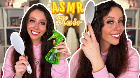 ASMR Hair Brushing Spraying Scratching Combing Parting No