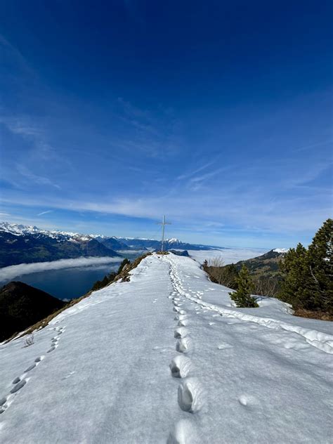 Rigi Hochflue 1699m Aktuelle Verhältnisse vom 19 03 2024 auf der