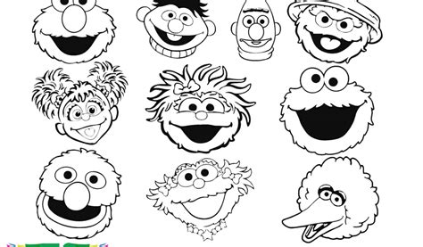 Sesame Street characters coloring sheet - TSgos.com