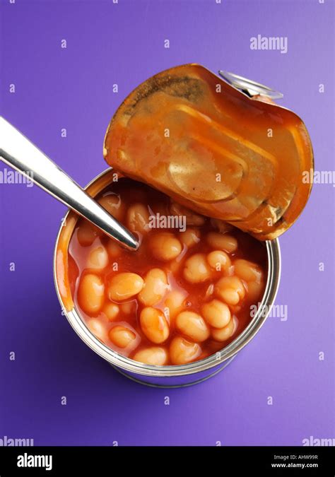 Open Can Baked Beans Tomato Sauce Stock Photos Open Can Baked Beans