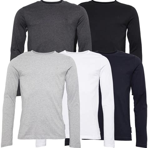 Buy French Connection Mens Five Pack Long Sleeve Crew T Shirts Black