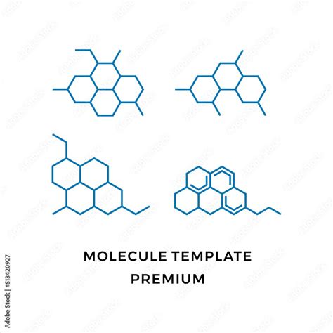 Hexagonal Molecule Badge Molecular Structure Design Molecular Grids