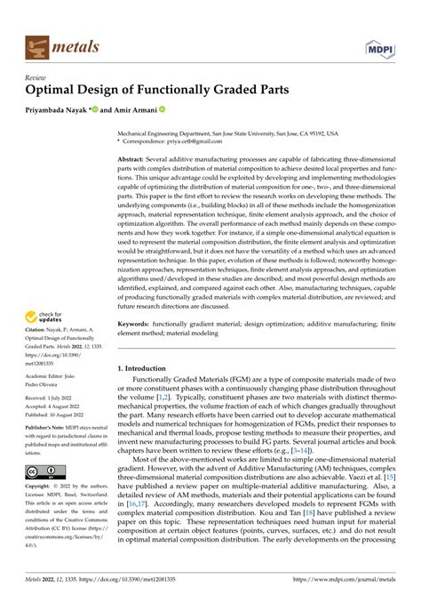 PDF Optimal Design Of Functionally Graded Parts