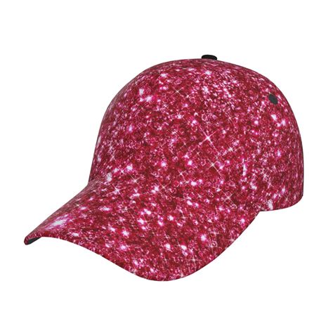 Daiia Pink Glitter Baseball Cap Men Women Classic Adjustable For