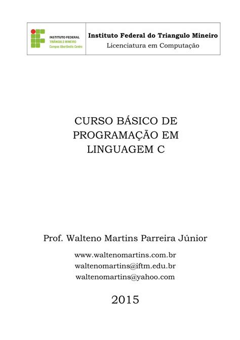 Pdf Apostila De Linguagem C Br · Linguagem De