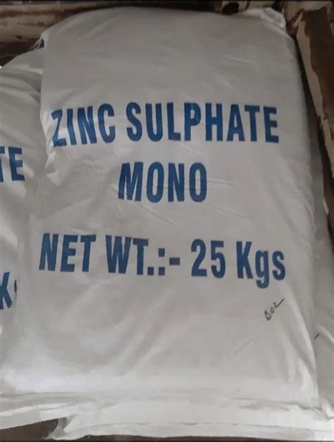 White 99 ZINC SULPHATE MONOHYDRATE 33 Packaging Type Hdpe Bag