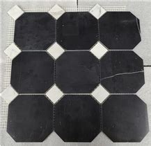 Bianco Carrara Marble Nero Marquina Octagon Mosaic Tiles From China