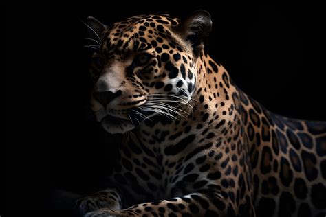 leopard  dark background  stock photo  vecteezy