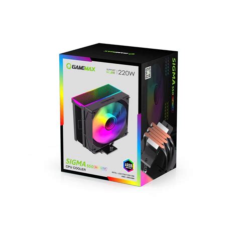 COOLER GAMEMAX SIGMA 550 BK INFINITY RGB 220W TDP ARGB