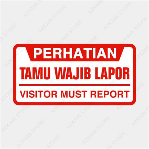 Jual Promo Rambu Plang Tamu Wajib Lapor 40cm X 20cm Plat Alumunium