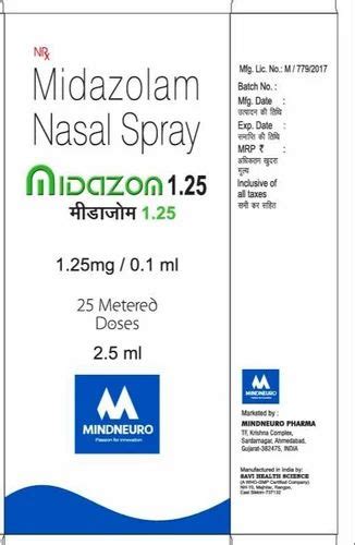 Midazom Nasal Spray Midazolam Nasal Spray Mg At In