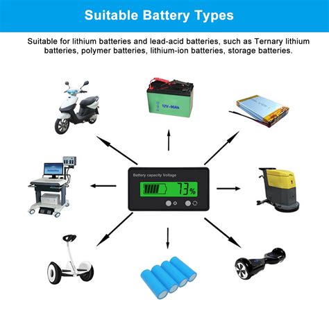 Lcd V Battery Capacity Monitor Gauge Meter Voltage Capacity Percent