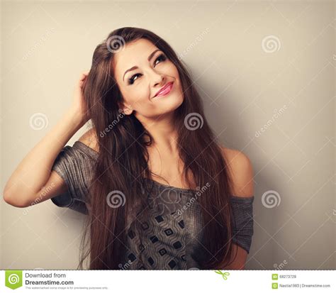 Grimace Confusion Fashion Makeup Brunette Woman Thinking And Loo Stock Photo Image Of Lady