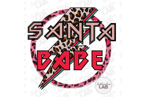 Santa Babe Sublimation Design Christmas Lightning Bolt Png