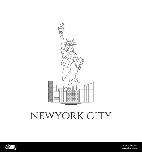 Statue Of Liberty Skyline New York City Landmark American Symbol