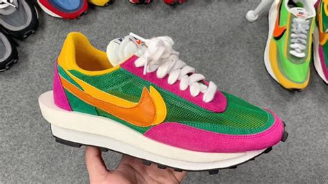 Sacai X Nike Ldv Waffle Green Pink Bv0073 301 The Sole Womens