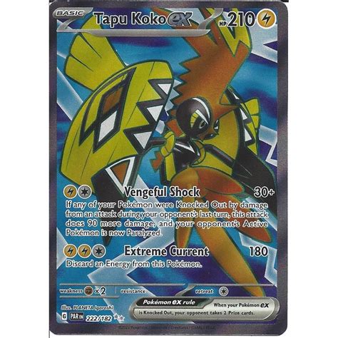 Pokemon Trading Card Game 222 182 Tapu Koko Ex Rare Ultra Card SV04