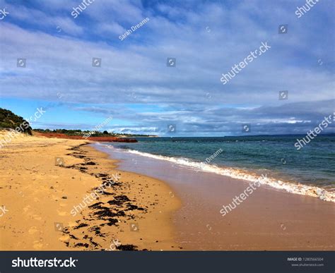 Cloudy Beach Day Red Rocks Beach Stock Photo 1280566504 Shutterstock