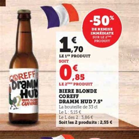 Promo Bière Blonde Coreff Dramm Hud chez Super U iCatalogue fr