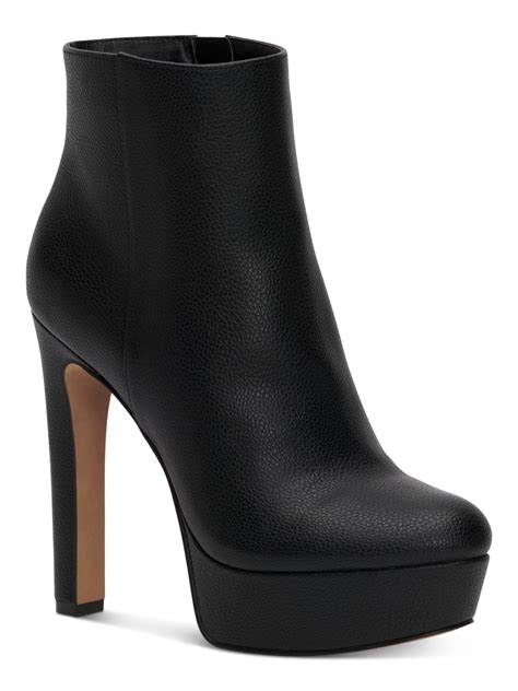 Jessica Simpson Womens Black 1 12 Platform Padded Neriah Round Toe Block Heel Zip Up Dress