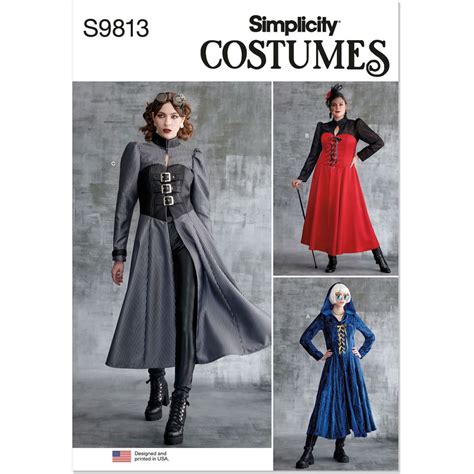 Misses And Womens Steampunk Costumes Simplicity Sewing Pattern 9813