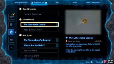 The Lake Hylia Crystal - The Legend of Zelda: Tears of the Kingdom