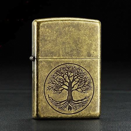 Jual Korek Zippo Original Usa Tree Of Life Antique Brass Stok