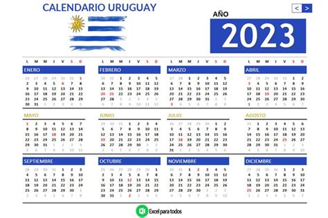 Calendario 2023 Uruguay Con Feriados Calendario Uruguay Agendas