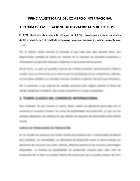 Solution Resumen Teor As Del Comercio Internacional Studypool