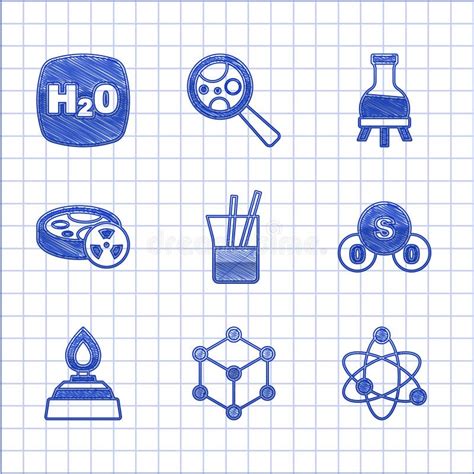 Set Laboratory Glassware Molecule Atom Sulfur Dioxide So2 Alcohol