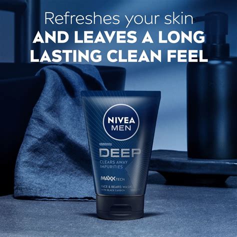 Deep Face And Beard Wash 100ml Mens Care Nivea Men