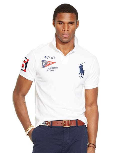 Polo Ralph Lauren Custom Fit Yacht Club Mesh Polo Shirt In White For