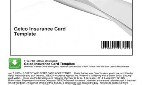 Geico Insurance Card Template Fill Online Printable Fillable Intended For Car Insurance Card