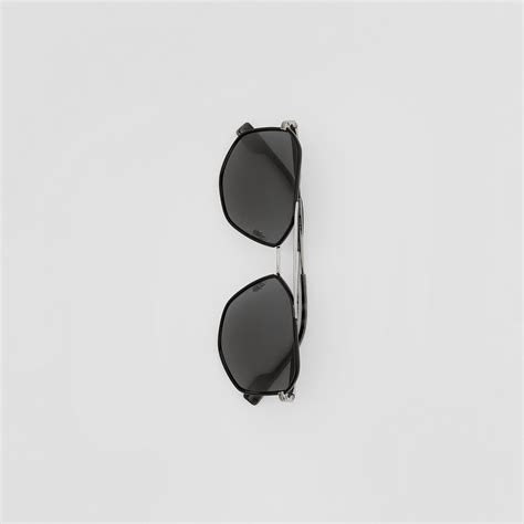 Geometric Frame Sunglasses In Black Men Burberry® Official