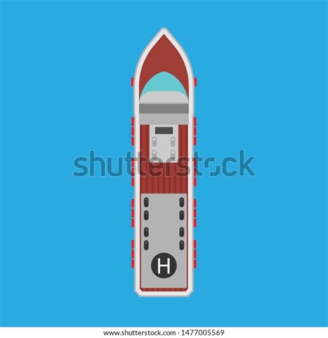 Cruise Ship Top View Vector Flat Stock Vector Royalty Free 1477005569